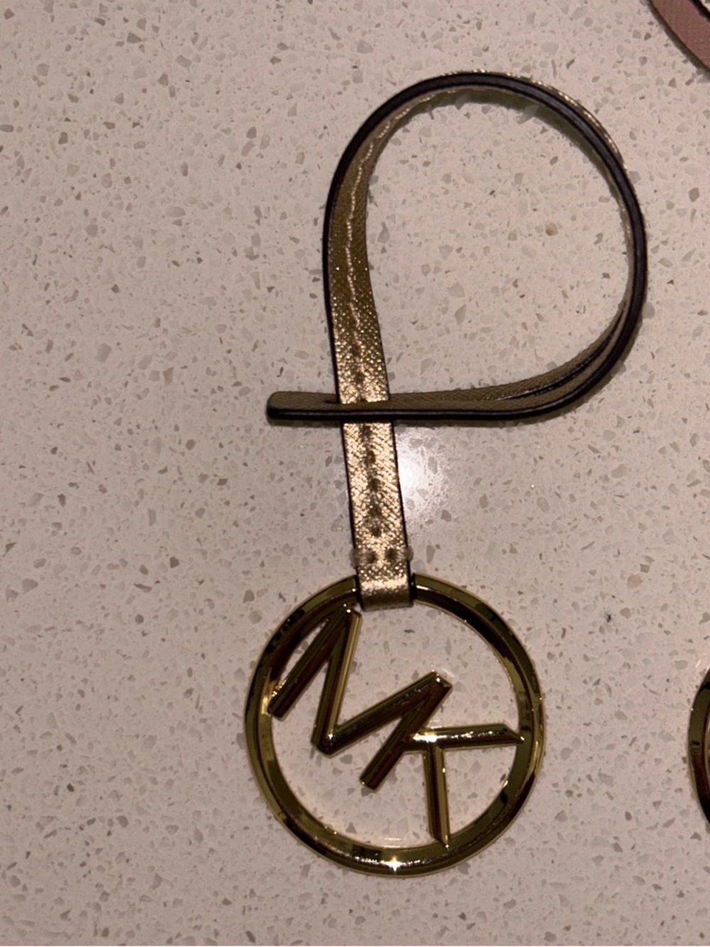 Gold MK Circle Logo Keychain Wristlet